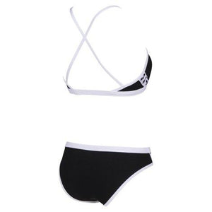 WOMEN TEAM STRIPE TWO PIECES -  Black White