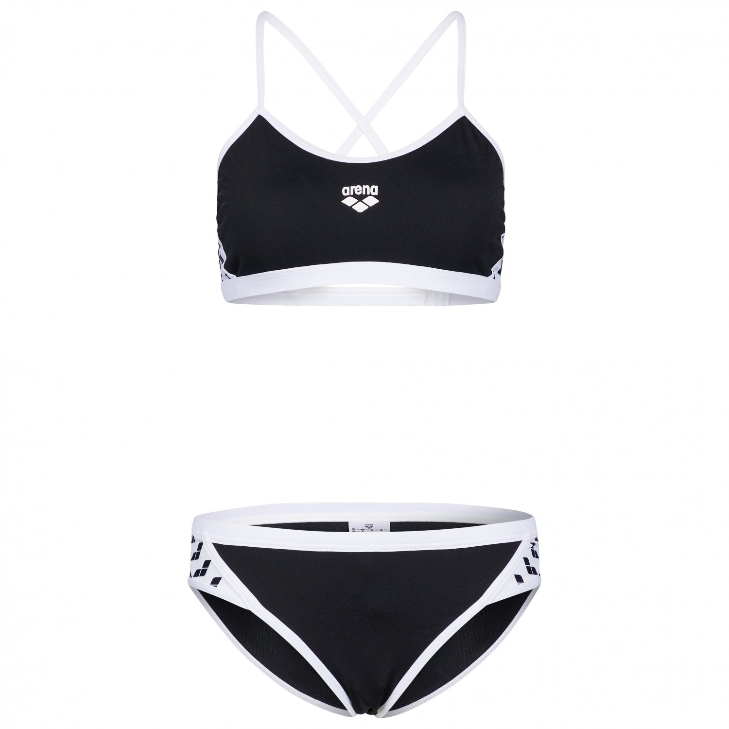 WOMEN TEAM STRIPE TWO PIECES -  Black White